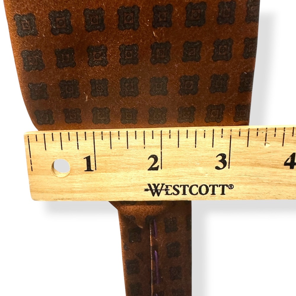 Robert Talbott Carmel Tie Silk Brown Geometric USA Preppy Old Money Ivy Men - Picture 2 of 5